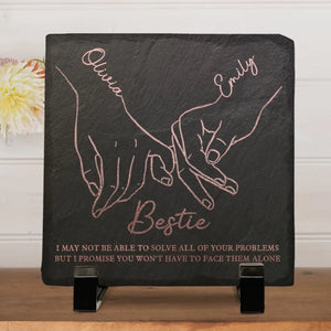 Our Friendship Is Endless - Bestie Personalized Custom Square Shaped Stone With Stand -  Gift For Best Friends, BFF, Sisters