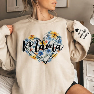 Grandma, We Love You With All Our Hearts - Family Personalized Custom Unisex Sweatshirt With Design On Sleeve - Gift For Mom, Grandma