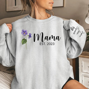 Grandma Plants The Seeds Of Love That Bloom Forever - Family Personalized Custom Unisex Sweatshirt With Design On Sleeve - Gift For Mom, Grandma