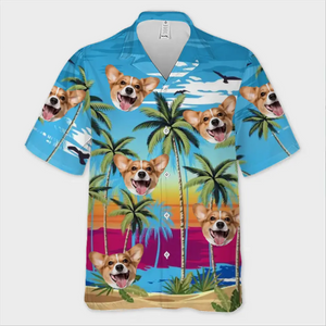 Custom Photo Hello, I'm Ready For The Summer - Dog & Cat Personalized Custom Unisex Tropical Hawaiian Aloha Shirt - Summer Vacation Gift, Gift For Pet Owners, Pet Lovers