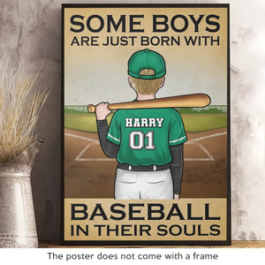 Baseball In Their Souls - Personalized Custom Vertical Poster - Gift For Family Members, Sport Lovers, Sport Players