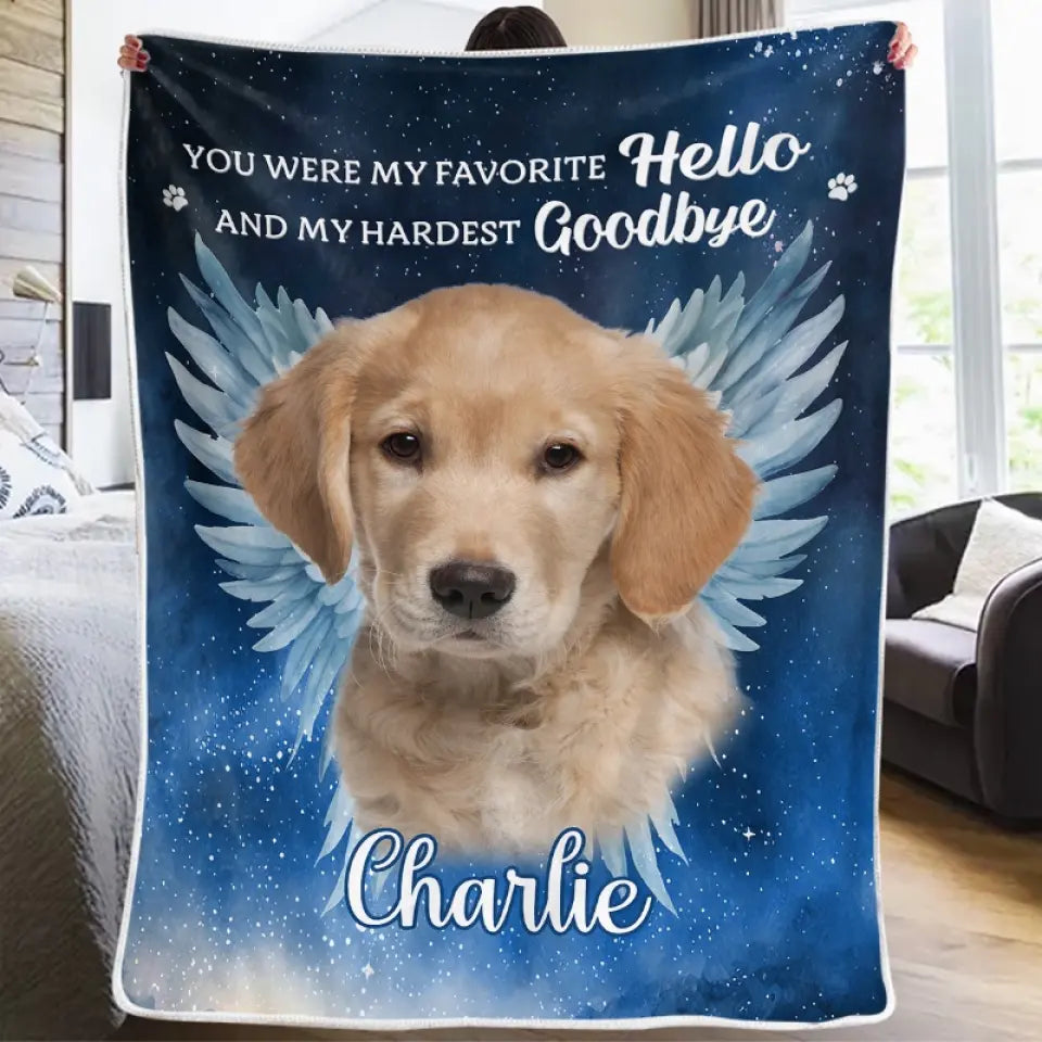 Custom Photo Your Wings Were Ready But My Heart Was Not - Memorial Personalized Custom Blanket - Sympathy Gift For Pet Owners, Pet Lovers