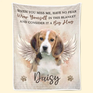 Custom Photo No Longer By My Side But Forever In My Heart - Memorial Personalized Custom Blanket - Sympathy Gift For Pet Owners, Pet Lovers