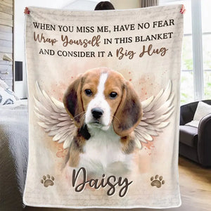 Custom Photo No Longer By My Side But Forever In My Heart - Memorial Personalized Custom Blanket - Sympathy Gift For Pet Owners, Pet Lovers