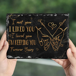 I Love You, Forever Yours - Couple Personalized Custom Rectangle Shaped Stone With Stand - Gift For Husband Wife, Anniversary