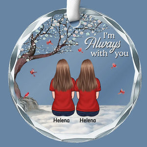 Your Life Was A Blessing, Your Memory A Treasure - Memorial Personalized Custom Circle Glass Ornament - Sympathy Gift For Family Members