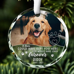 Custom Photo Forerver In My Heart - Memorial Personalized Custom Circle Glass Ornament - Sympathy Gift For Pet Owners, Pet Lovers