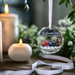 One Of Life's Greatest Blessings - Family Personalized Custom Circle Glass Ornament - Christmas Gift For Family Members