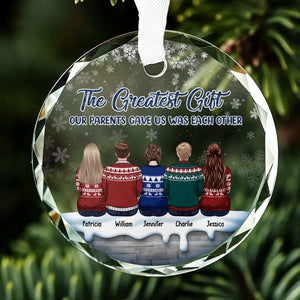 One Of Life's Greatest Blessings - Family Personalized Custom Circle Glass Ornament - Christmas Gift For Family Members