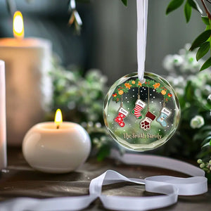 Family Is The Best Part Of Christmas - Family Personalized Custom Circle Glass Ornament - Christmas Gift For Family Members