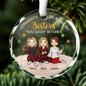 Every Season Is Our Season - Bestie Personalized Custom Circle Glass Ornament - Christmas Gift For Best Friends, BFF, Sisters