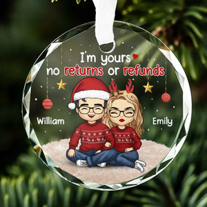 I Love Christmas Almost As Much As I Love You - Couple Personalized Custom Circle Glass Ornament - Gift For Husband Wife, Anniversary