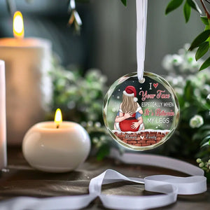 You Make The Season Bright - Couple Personalized Custom Circle Glass Ornament - Gift For Husband Wife, Anniversary