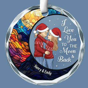 I Love You Today, Tomorrow, Forever - Couple Personalized Custom Circle Glass Ornament - Gift For Husband Wife, Anniversary