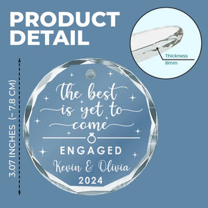 The Best Is Yet To Come - Couple Personalized Custom Circle Glass Ornament - Gift For Husband Wife, Anniversary