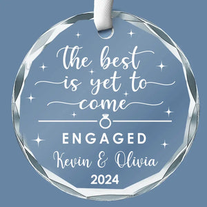 The Best Is Yet To Come - Couple Personalized Custom Circle Glass Ornament - Gift For Husband Wife, Anniversary