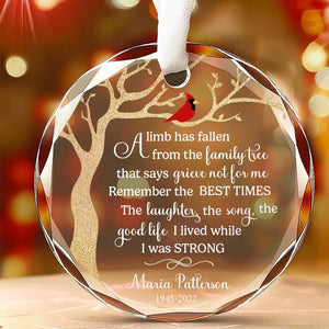 Remember The Best Times - Memorial Personalized Custom Circle Glass Ornament - Sympathy Gift For Family Members