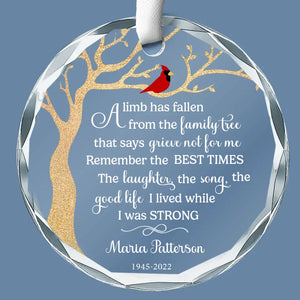 Remember The Best Times - Memorial Personalized Custom Circle Glass Ornament - Sympathy Gift For Family Members