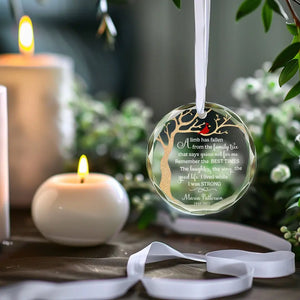 Remember The Best Times - Memorial Personalized Custom Circle Glass Ornament - Sympathy Gift For Family Members