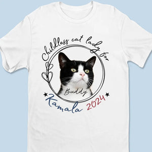 Custom Photo Childless Cat Lady For Kamala 2024 - America US Elections Unisex T-shirt, Hoodie, Sweatshirt - Gift For Cat Owners, Cat Lovers