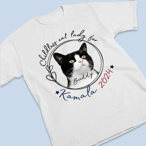 Custom Photo Childless Cat Lady For Kamala 2024 - America US Elections Unisex T-shirt, Hoodie, Sweatshirt - Gift For Cat Owners, Cat Lovers