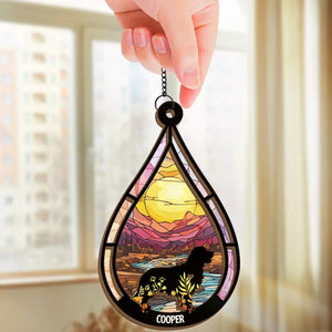 At The Rainbow Bridge, Wrapped In Eternal Warmth - Memorial Personalized Window Hanging Suncatcher Ornament - Sympathy Gift For Pet Owners, Pet Lovers