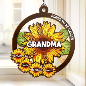 Bless To Be Called Nana - Family Personalized Window Hanging Suncatcher - Mother's Day, Gift For Mom, Grandma