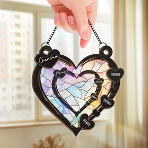 Nothing Compares To A Mother's Love - Family Personalized Window Hanging Suncatcher - Gift For Mom, Grandma