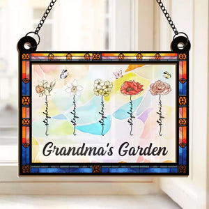 The True Power Behind The Power - Family Personalized Window Hanging Suncatcher - Gift For Mom, Grandma