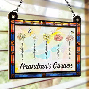 The True Power Behind The Power - Family Personalized Window Hanging Suncatcher - Gift For Mom, Grandma