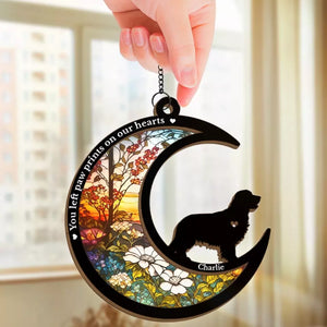 No Longer By My Side But Forever In My Heart - Memorial Personalized Window Hanging Suncatcher - Sympathy Gift For Pet Owners, Pet Lovers