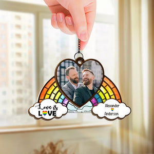 Custom Photo We Are Most Alive When We're In Love - Couple Personalized Window Hanging Suncatcher - Gift For Husband Wife, Anniversary, LGBTQ+