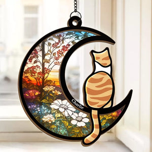 Chasing Butterflies In Heaven - Memorial Personalized Window Hanging Suncatcher - Sympathy Gift For Pet Owners, Pet Lovers