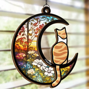 Chasing Butterflies In Heaven - Memorial Personalized Window Hanging Suncatcher - Sympathy Gift For Pet Owners, Pet Lovers