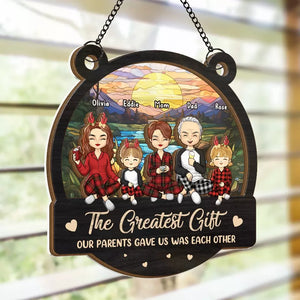 The Magic Of Christmas Is Family - Family Personalized Window Hanging Suncatcher - Christmas Gift For Family Members