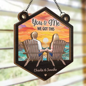 One Thing I’ve Tried But Can’t Hide, Is My Love For You - Couple Personalized Window Hanging Suncatcher - Gift For Husband Wife, Anniversary