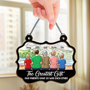 Family Where Life Begins, And Love Never Ends - Family Personalized Window Hanging Suncatcher - Gift For Family Members