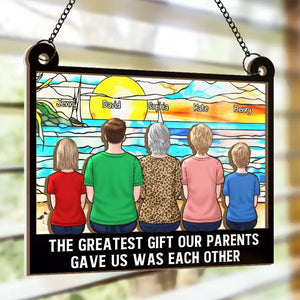 The Greatest Gift In Our Lives - Family Personalized Window Hanging Suncatcher - Gift For Family Members