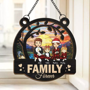 This Is Us - Family Personalized Window Hanging Suncatcher - Christmas Gift For Family Members