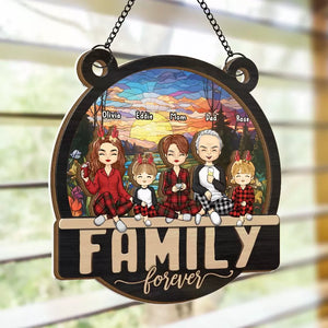 Our Laughs Are Limitless - Family Personalized Window Hanging Suncatcher - Christmas Gift For Family Members