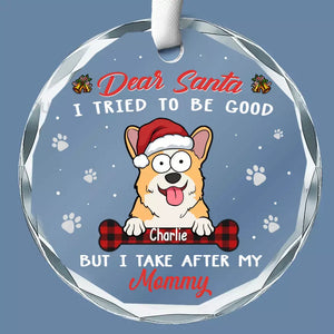 Dear Santa, I Woof You A Hairy Christmas - Dog & Cat Personalized Custom Circle Glass Ornament - Christmas Gift For Pet Owners, Pet Lovers