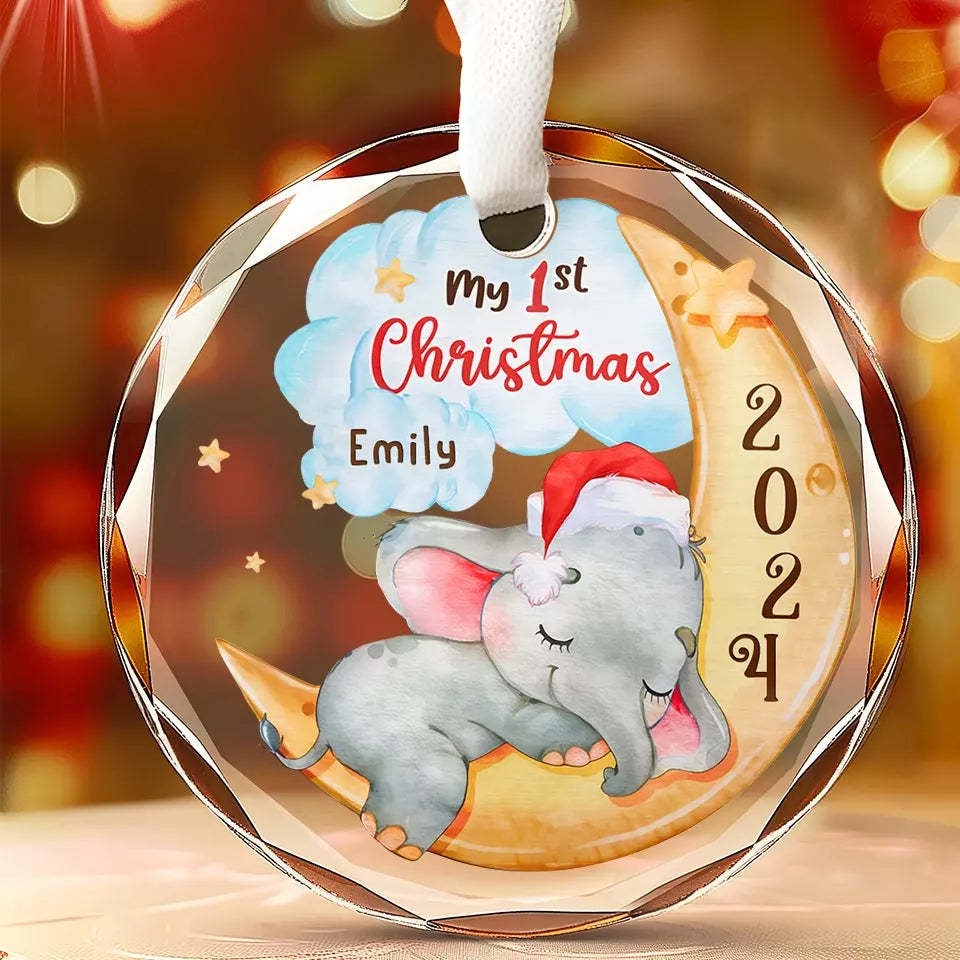 You’re Part Of Me, My Little One - Family Personalized Custom Circle Glass Ornament - Christmas Gift For Baby Kids, Newborn Baby