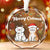 Happy Pawlidays - Dog & Cat Personalized Custom Circle Glass Ornament - Christmas Gift For Pet Owners, Pet Lovers