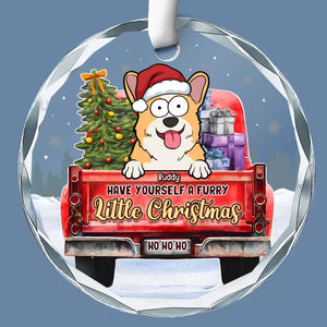 I Believe In Santa's Paws - Dog & Cat Personalized Custom Circle Glass Ornament - Christmas Gift For Pet Owners, Pet Lovers