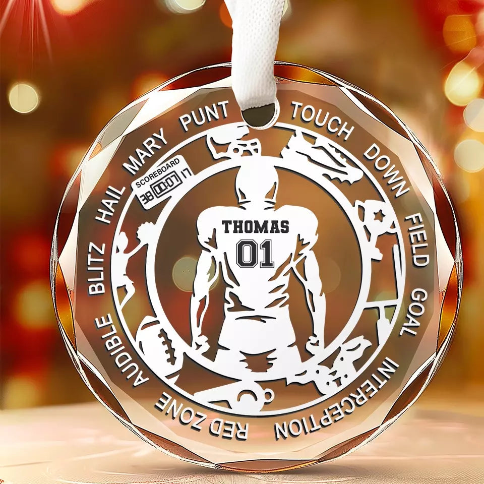 Game On - Personalized Custom Circle Glass Ornament - Christmas Gift For Sport Lovers, Sport Players