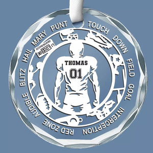 Game On - Personalized Custom Circle Glass Ornament - Christmas Gift For Sport Lovers, Sport Players