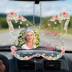 Custom Photo I Walk Beside You - Memorial Personalized Custom Car Ornament - Acrylic Custom Shaped - Sympathy Gift For Family Members