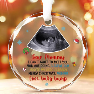 Custom Photo Mommy You Are My Hero - Family Personalized Custom Circle Glass Ornament - Christmas Gift For Baby Kids, Newborn Baby