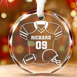 Swinging For The Fences - Personalized Custom Circle Glass Ornament - Christmas Gift For Sport Lovers, Sport Players