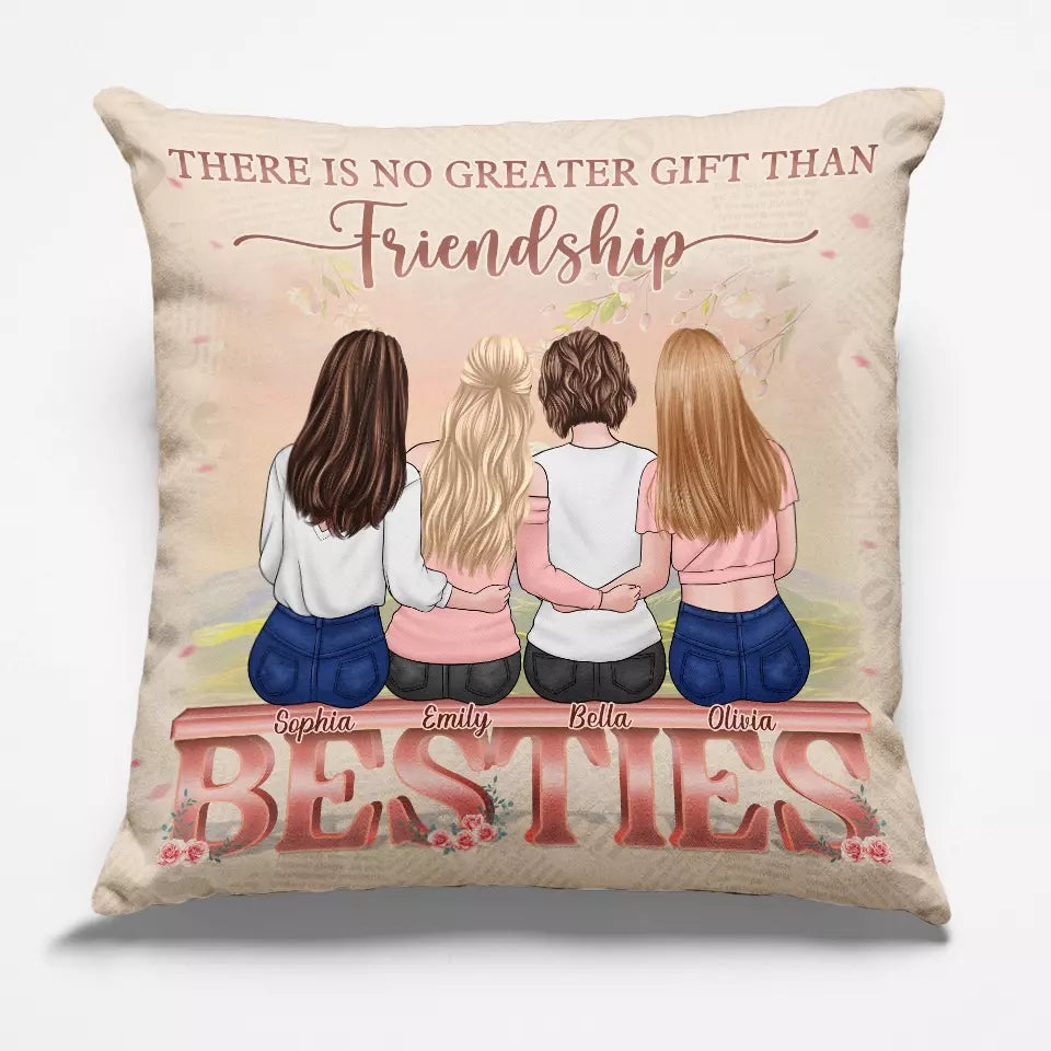 Friends Make The World Brighter - Bestie Personalized Custom Pillow - Gift For Best Friends, BFF, Sisters